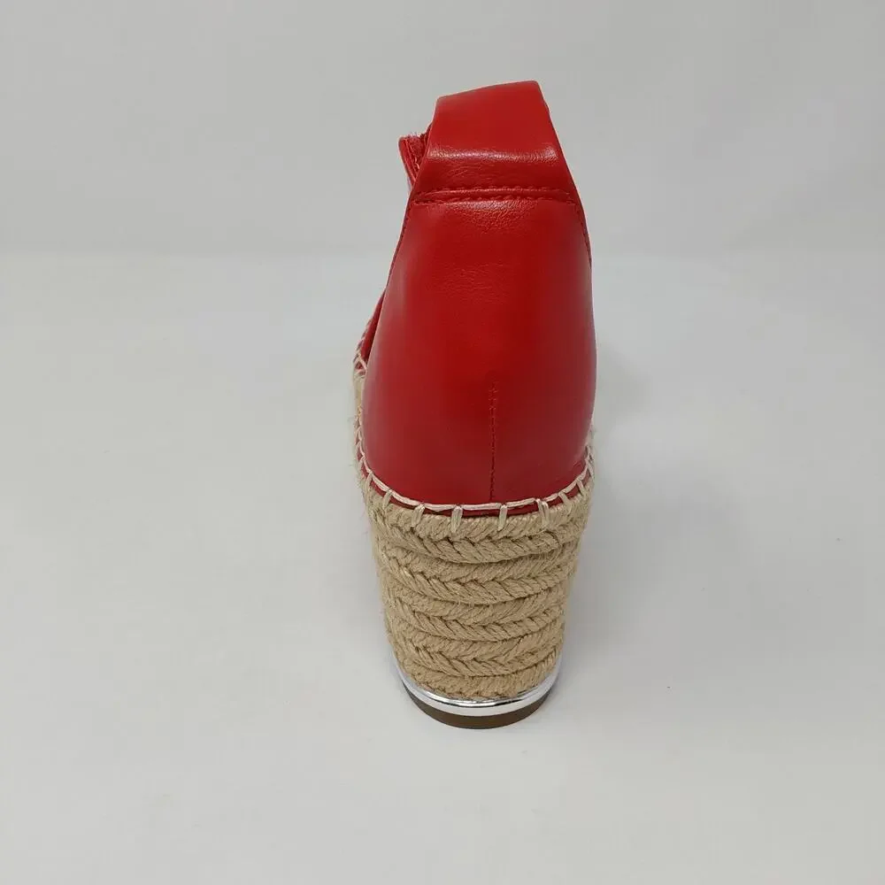Dream Pairs Red Espadrille Wedge Sandals Ankle Strap Women's US 8 New